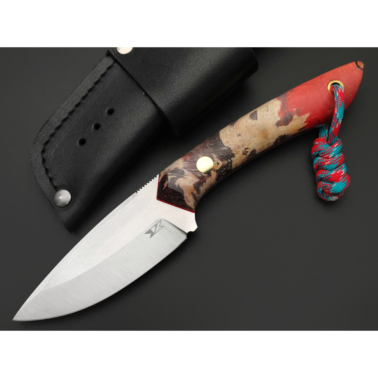 7 ножей нож Джек малый сталь VG-10 satin, рукоять стаб. Кап клёна, G10 red, латунь