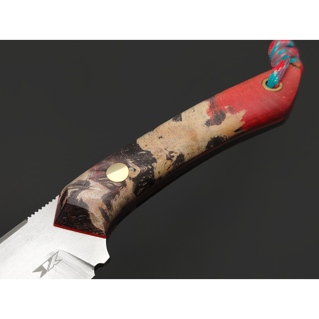 7 ножей нож Джек малый сталь VG-10 satin, рукоять стаб. Кап клёна, G10 red, латунь
