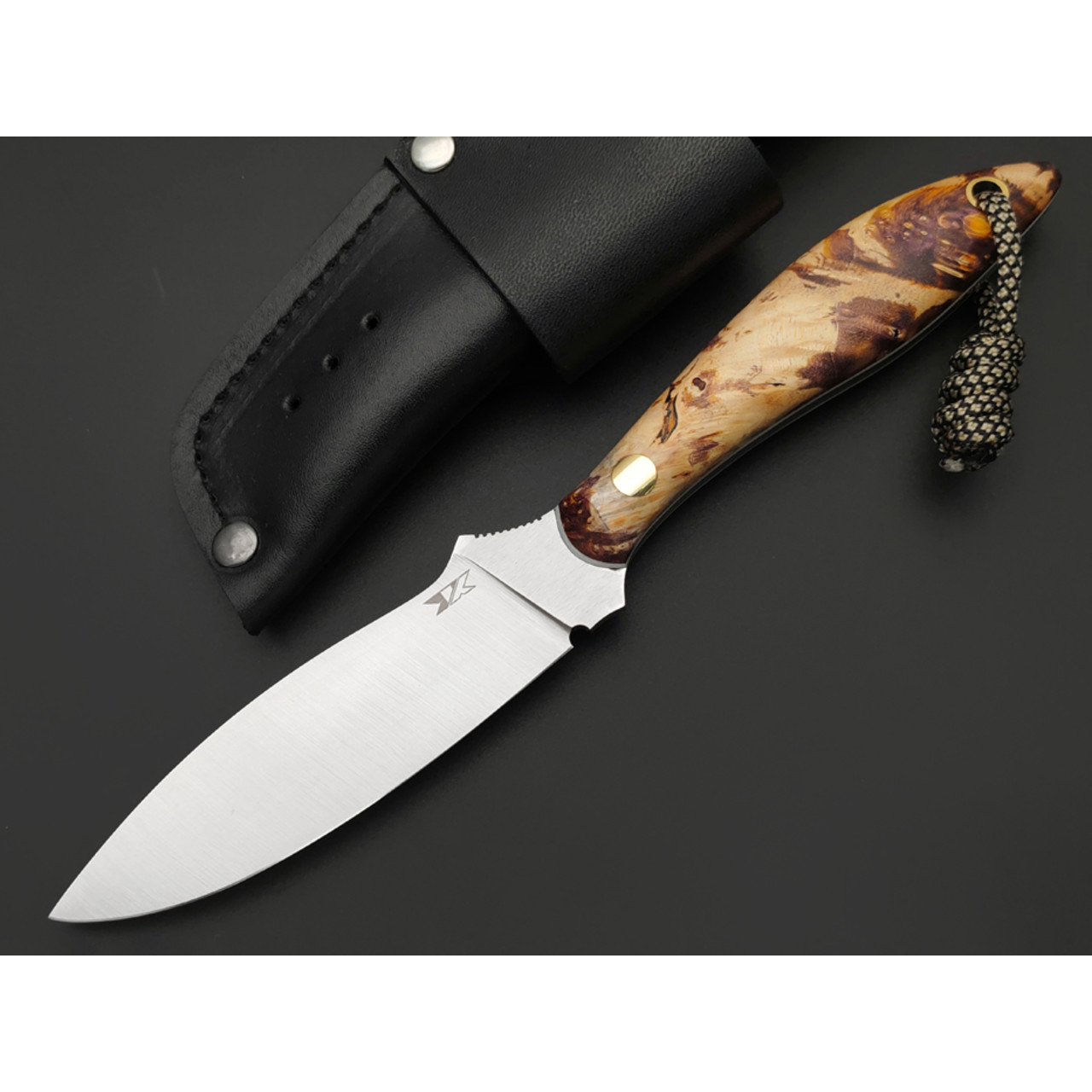 7 ножей нож Канадец сталь VG-10 satin, рукоять стаб. Кап клёна, G10 white, латунь