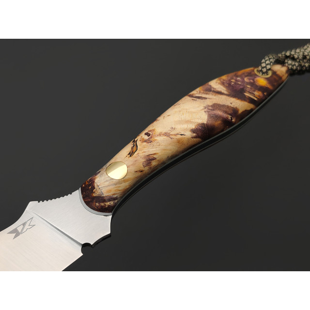 7 ножей нож Канадец сталь VG-10 satin, рукоять стаб. Кап клёна, G10 white, латунь