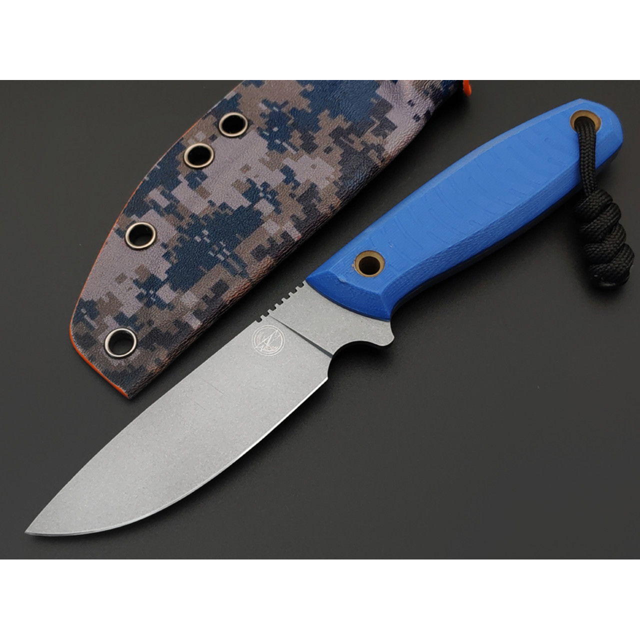 7 ножей нож Handy малый сталь VG-10 bead blast, рукоять G10 blue, ножны Kydex orange & camo digital