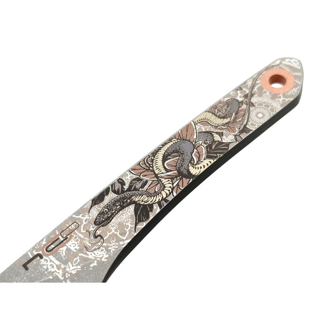 N.C.Custom киридаши KOI "Snake" сталь Aus-8 bead-blast, Kydex green