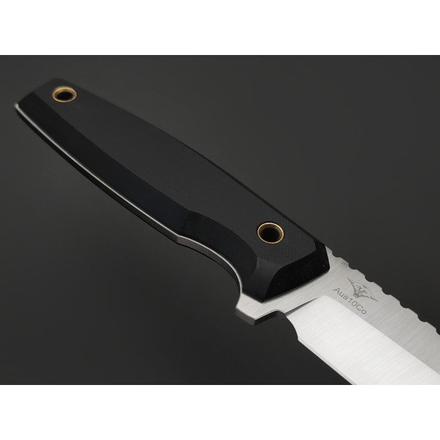 Нож с Котом Тир сталь Aus-10Co satin, рукоять G10 black, Kydex black