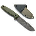Нож с Котом Тир сталь Aus-10Co блэквош, рукоять G10 olive, Kydex olive & black Нож с Котом Тир сталь Aus-10Co блэквош, рукоять G10 olive, Kydex olive & black