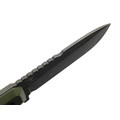 Нож с Котом Тир сталь Aus-10Co блэквош, рукоять G10 olive, Kydex olive & black