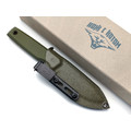 Нож с Котом Жак сталь Aus-10Co блэквош, рукоять G10 olive, Kydex olive