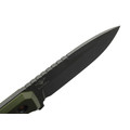 Нож с Котом Жак сталь Aus-10Co блэквош, рукоять G10 olive, Kydex olive