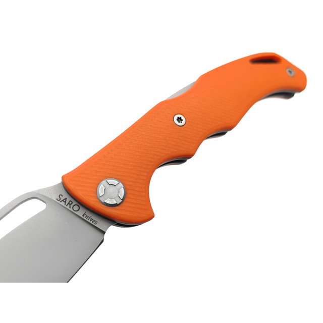 Saro нож Кайман EVO сталь K110 bead blast, рукоять G10 orange