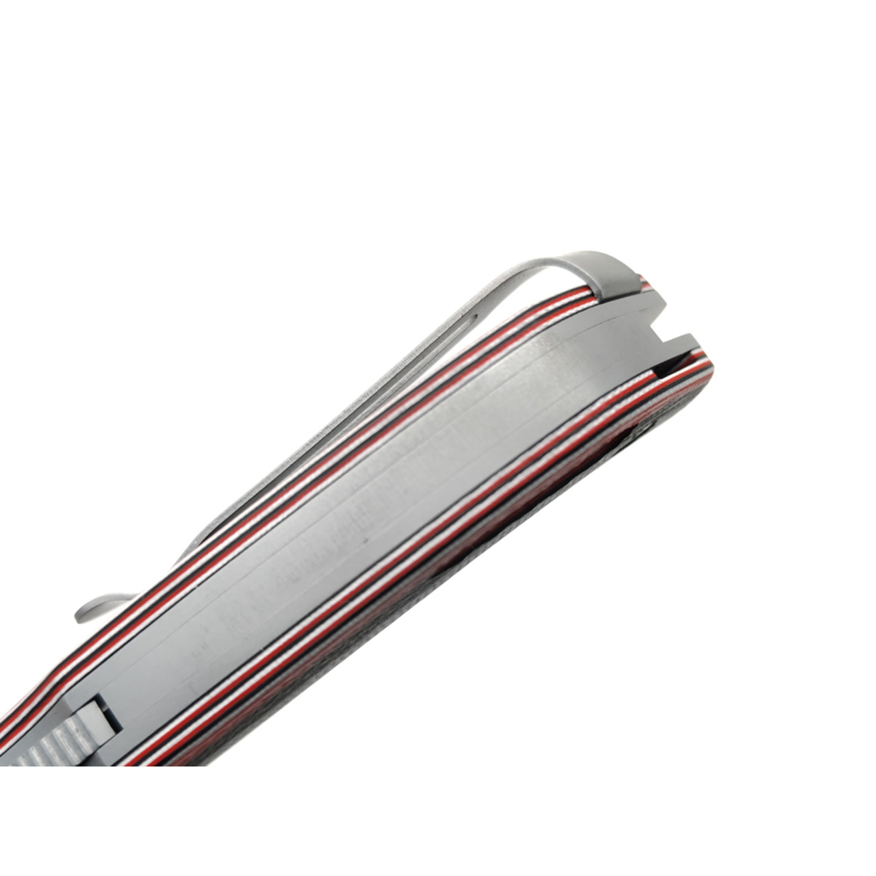 Saro нож Кайман EVO сталь K110 bead blast, рукоять G10 red, black & white