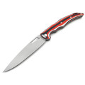 Saro нож Кайман XL сталь K110 bead blast, рукоять G10 red, black & white