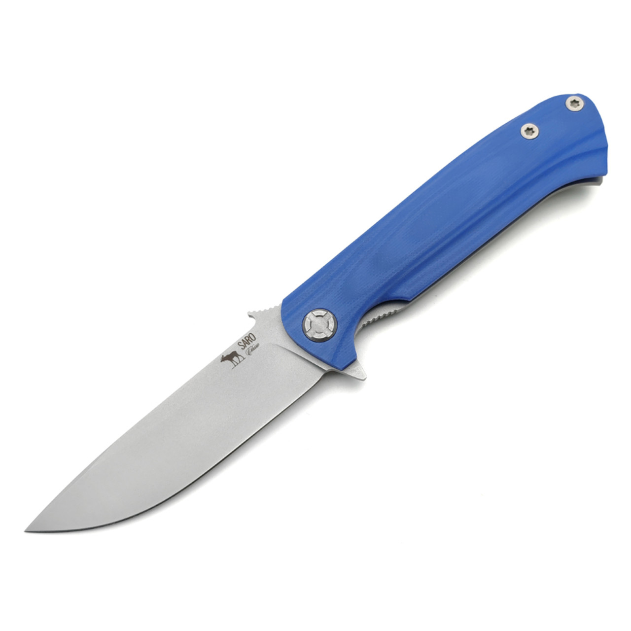 Saro нож Чиж Next HD сталь Aus-10 bead blast, рукоять G10 blue