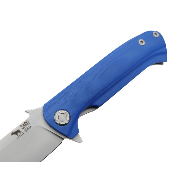 Saro нож Чиж Next HD сталь Aus-10 bead blast, рукоять G10 blue