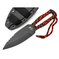 Saro нож Лис 7 сталь 65Г black oxide, рукоять Paracord black & red Saro нож Лис 7 сталь 65Г black oxide, рукоять Paracord black & red
