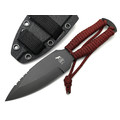 Saro нож Лис 7 сталь 65Г black oxide, рукоять Paracord red chain Saro нож Лис 7 сталь 65Г black oxide, рукоять Paracord red chain