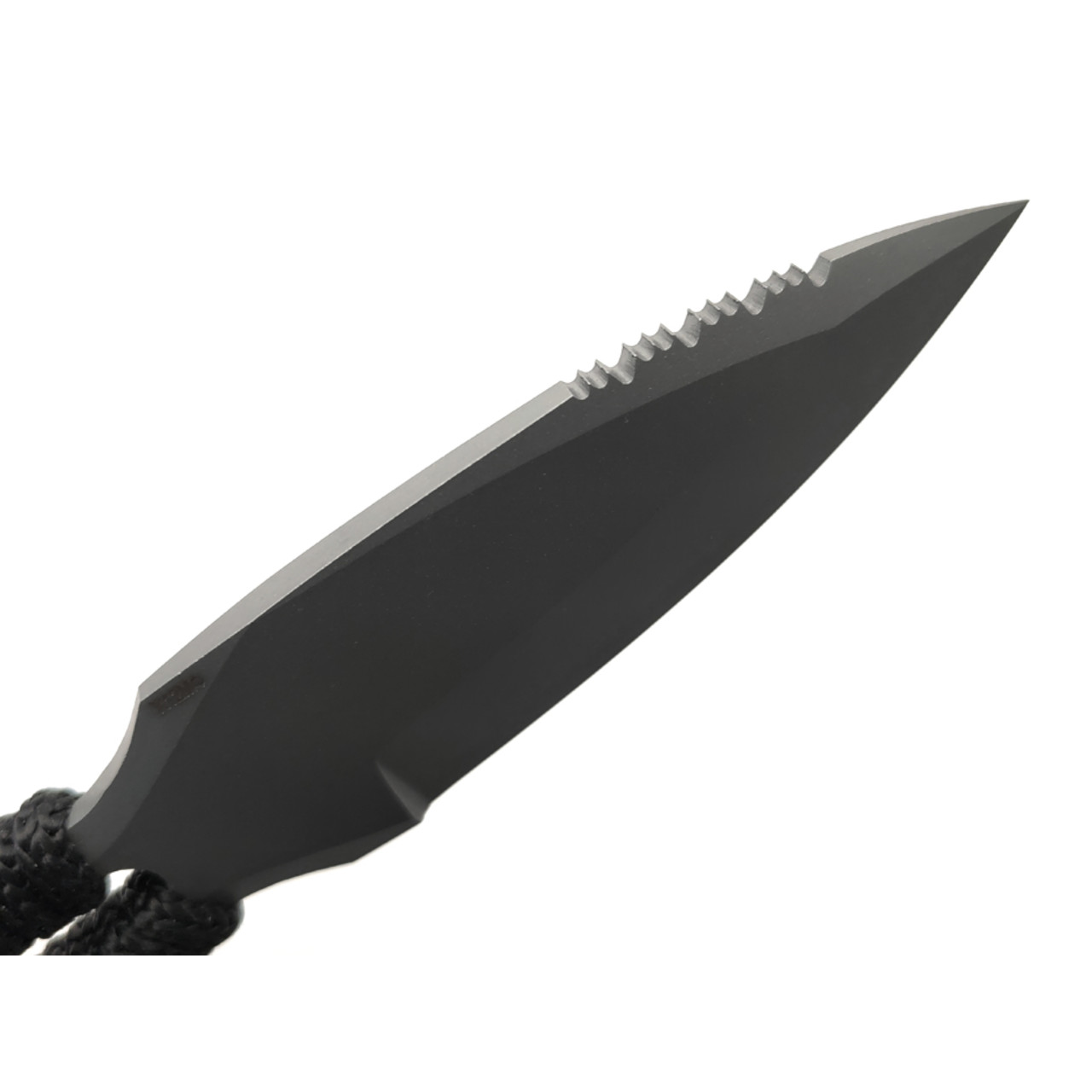 Saro нож Лис 7 сталь Х12МФ bead blast, рукоять шнур чёрный