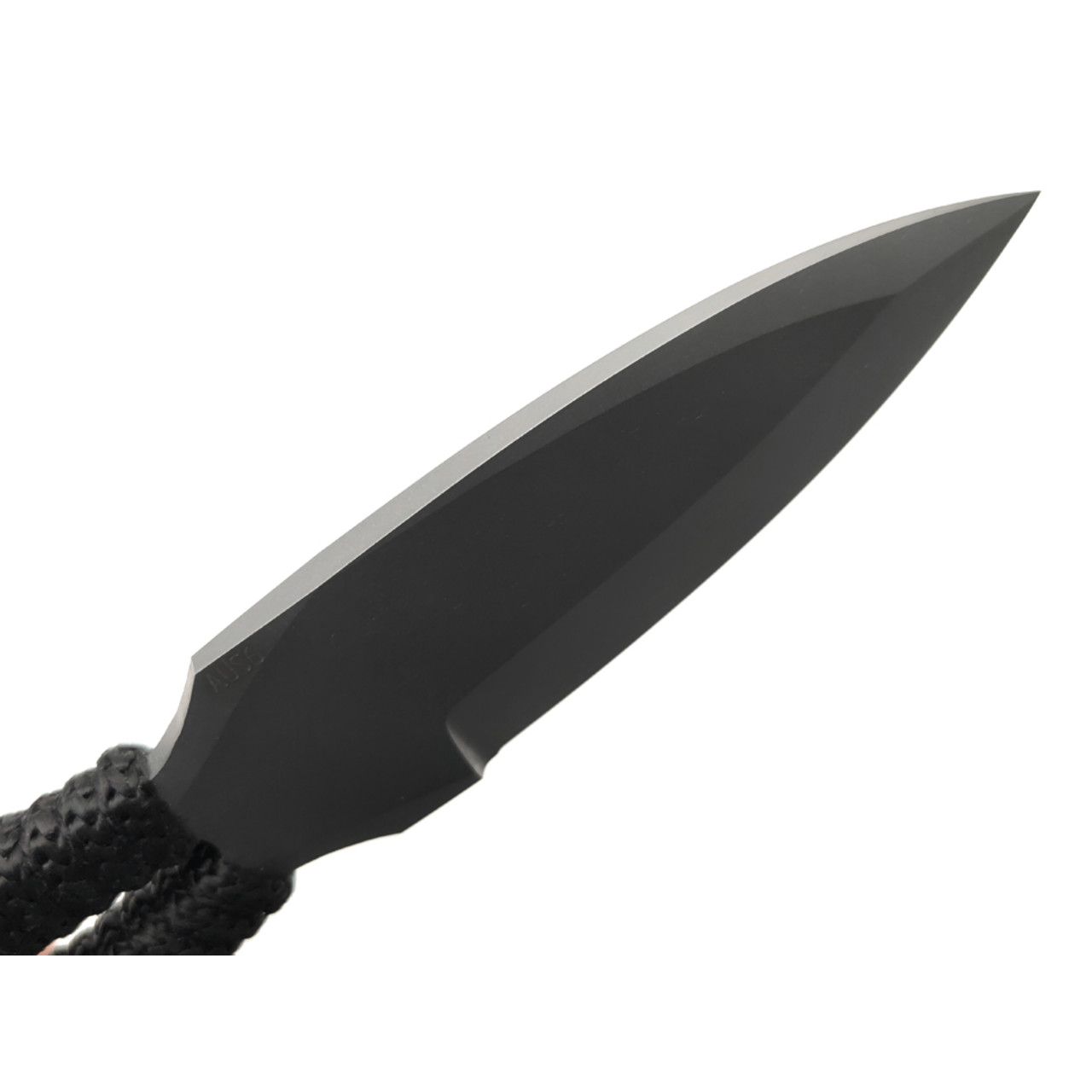 Saro нож Лис 7 сталь Aus-6 bead blast, рукоять шнур чёрный
