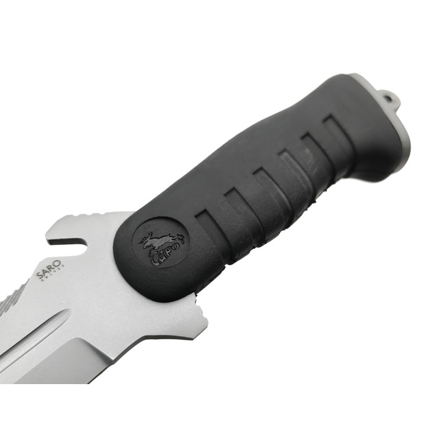 Saro нож Акула сталь 65Х13 bead blast, рукоять резина