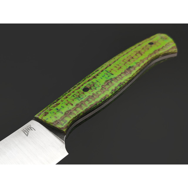 BRK кухонный нож Су-Шеф 16 см сталь M390, рукоять Micarta jute green