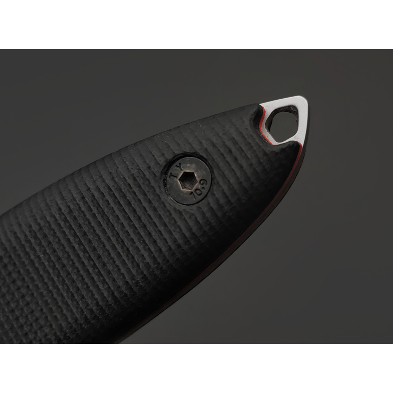 Град Горький нож Канадец сталь Aus-10Co bead blast, рукоять G10 black & red