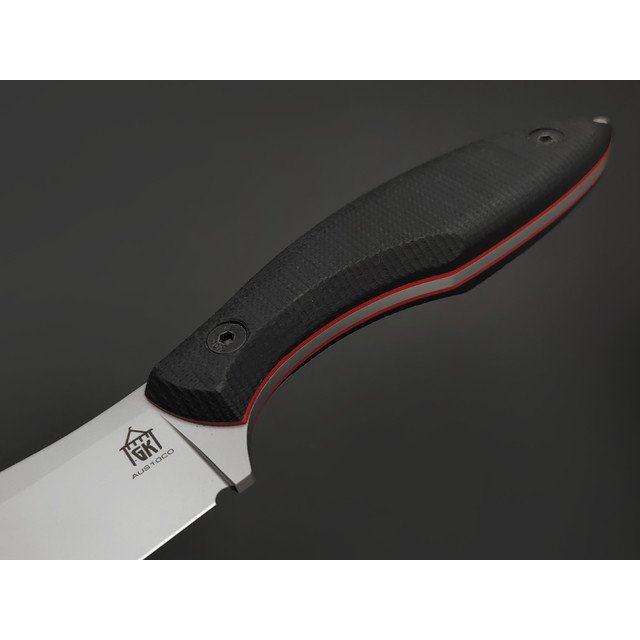 Град Горький нож Канадец сталь Aus-10Co bead blast, рукоять G10 black & red