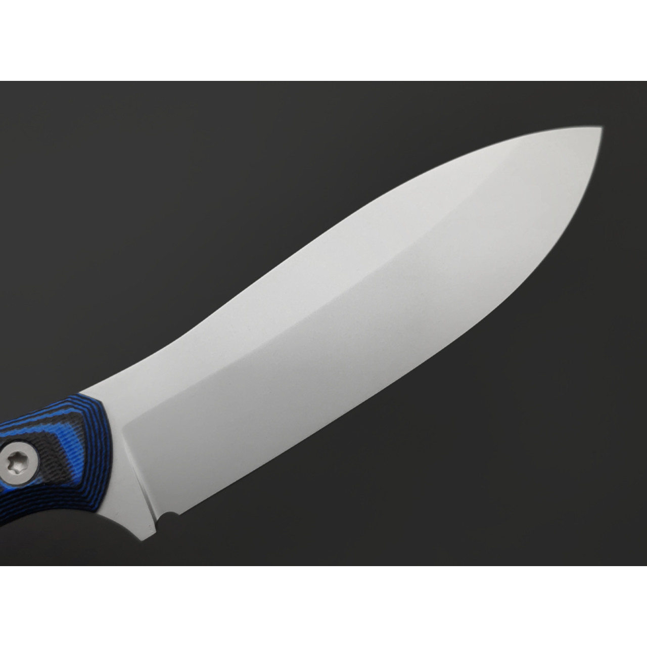 Град Горький нож Канадец сталь Х12МФ bead blast, рукоять G10 black & blue