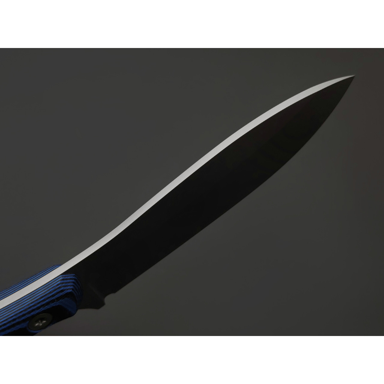 Град Горький нож Канадец сталь Х12МФ bead blast, рукоять G10 black & blue
