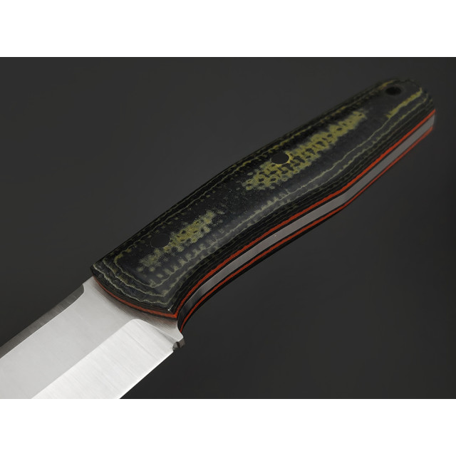 BRK нож Дюплекс сталь M390 satin, рукоять Micarta black & green