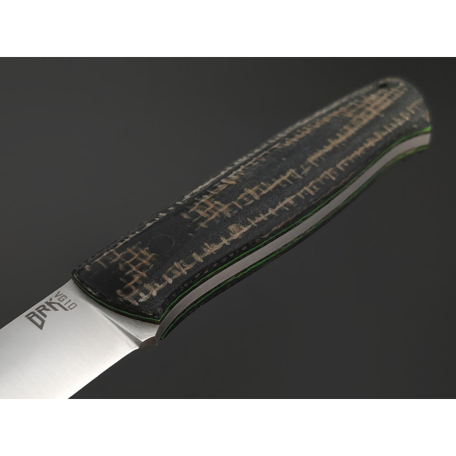 BRK нож Loki спуски конвекс сталь VG-10 satin, рукоять Micarta jute black
