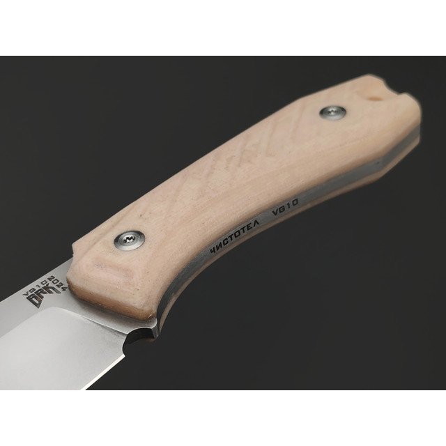 BRK нож Чистотел сталь VG-10 bead blast, рукоять Micarta bone
