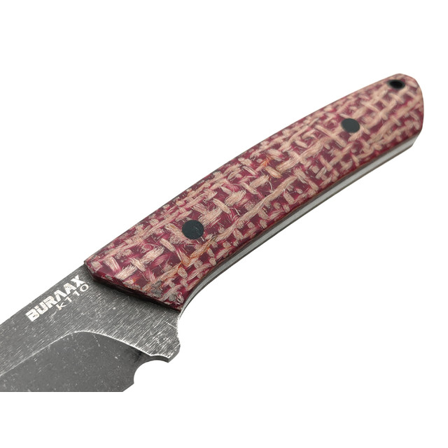 BRK нож Бобби сталь K110 блэквош, рукоять Micarta jute bordo
