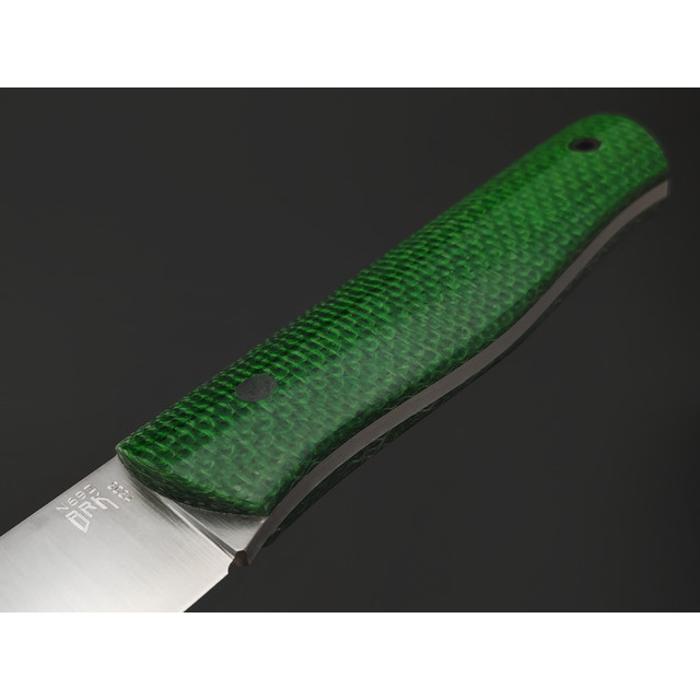 BRK нож Боцман спуски конвекс сталь N690 satin, рукоять Micarta jute green