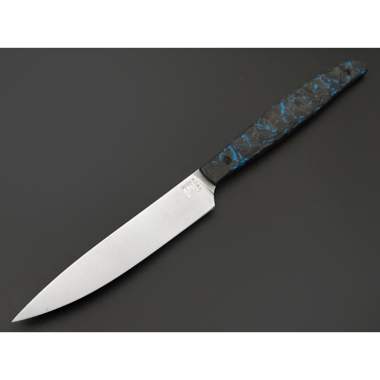 BRK нож овощной Семечка сталь JM390 bb, рукоять Carbon fiber chaotic blue