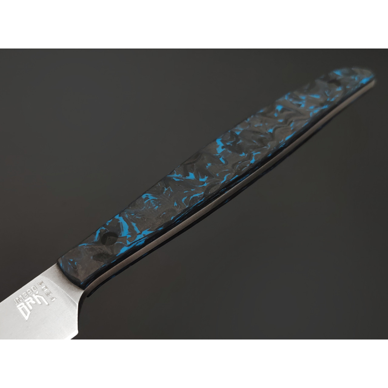 BRK нож овощной Семечка сталь JM390 bb, рукоять Carbon fiber chaotic blue