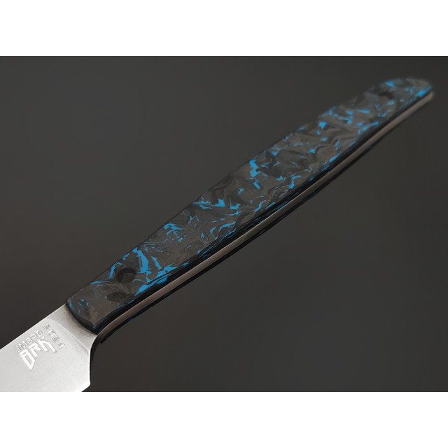 BRK нож овощной Семечка сталь JM390 bb, рукоять Carbon fiber chaotic blue