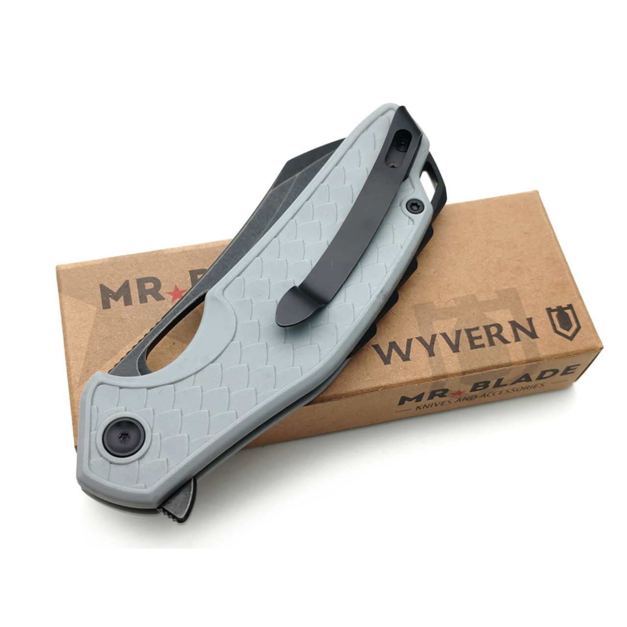 Mr.Blade складной нож Wyvern Mod. MB751 сталь Aus-8 блэквош, рукоять FRN grey
