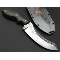 Волчий Век нож Кондрат 12 Custom сталь 95Х18 WA худ. травление, рукоять Carbon fiber, латунь