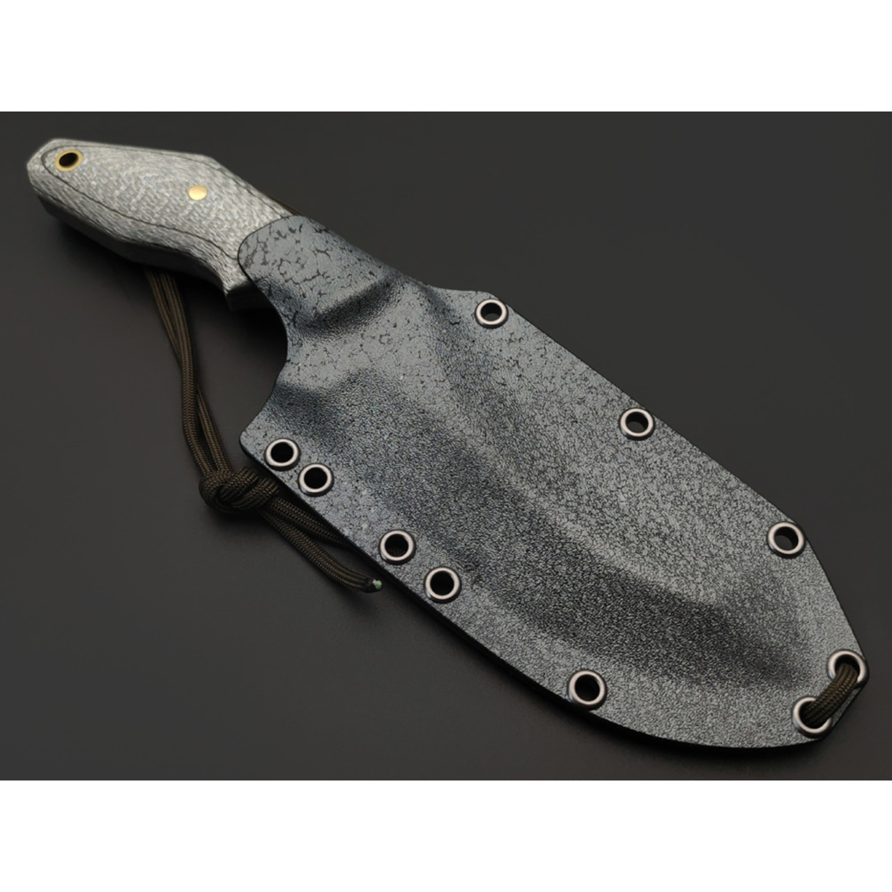 Волчий Век нож Кондрат 222 Custom v13.5 сталь 1.4116 WA травление дамаскаж, рукоять Silver Twill, Carbon fiber, латунь