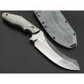 Волчий Век нож Кондрат 222 Custom v13.5 сталь 1.4116 WA травление дамаскаж, рукоять Silver Twill, Carbon fiber, латунь