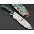 Волчий Век нож Команданте Большой Custom "Киберпанк" сталь 95Х18 WA худ. травление, рукоять авторский композит, медь