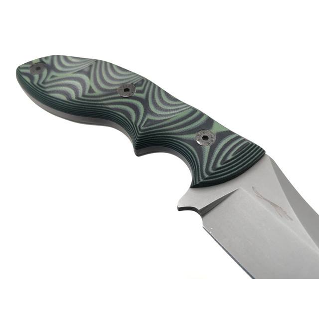 Волчий Век нож Кондрат 12 сталь N690 WA стоунвош, рукоять G10 black & green, винты