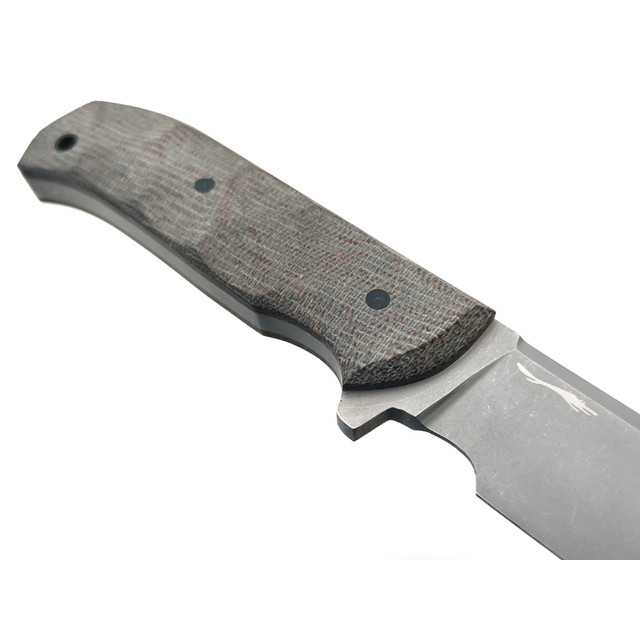 Волчий Век нож Пахарь сталь 1.4116 WA стоунвош, рукоять Micarta grey, пины карбон