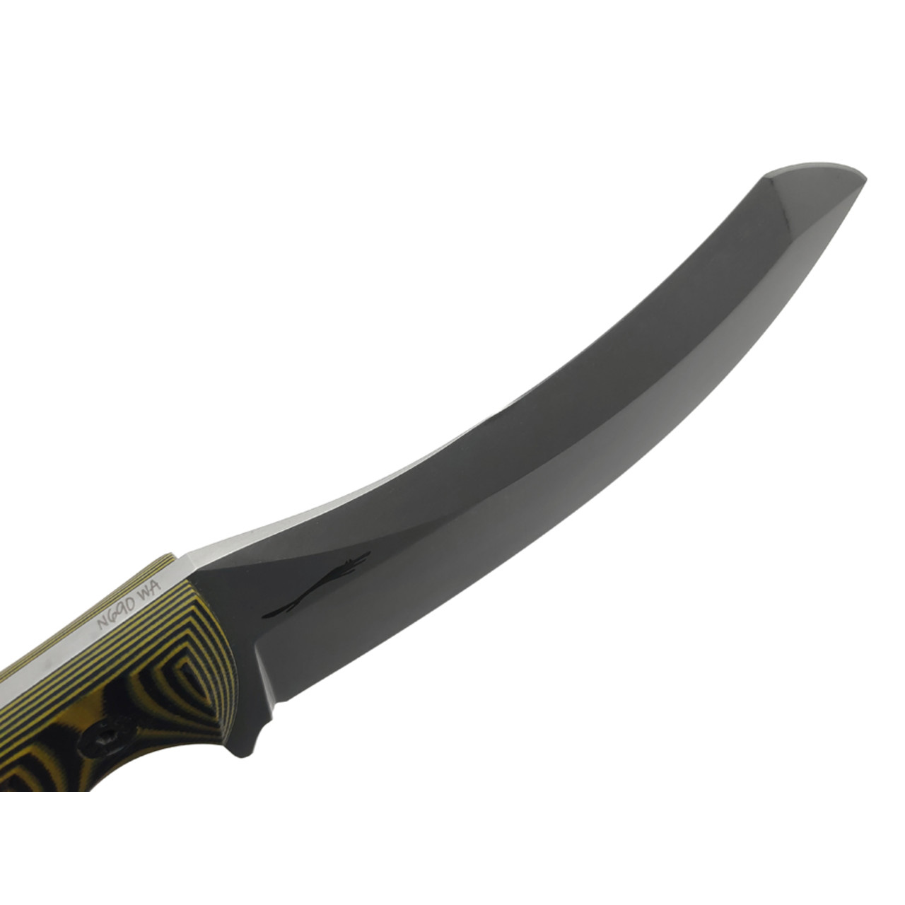 Волчий Век нож Кондрат 12 сталь N690 WA стоунвош, рукоять G10 black & yellow, винты