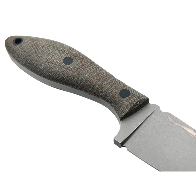 Волчий Век нож МасичЬка Mod. сталь 95Х18 WA стоунвош, рукоять Micarta grey, пины карбон