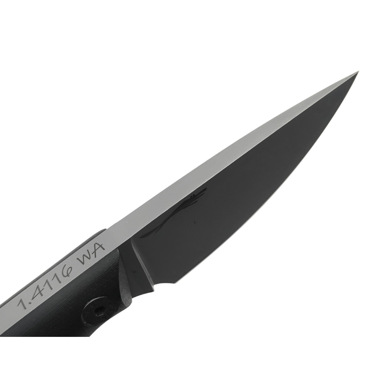 Волчий Век нож Мини МасичЬка Custom сталь 1.4116 WA стоунвош, рукоять G10 black, винты