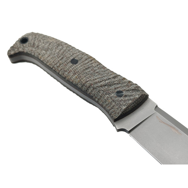 Волчий Век нож Камрад сталь N690 WA стоунвош, рукоять Micarta, пины карбон