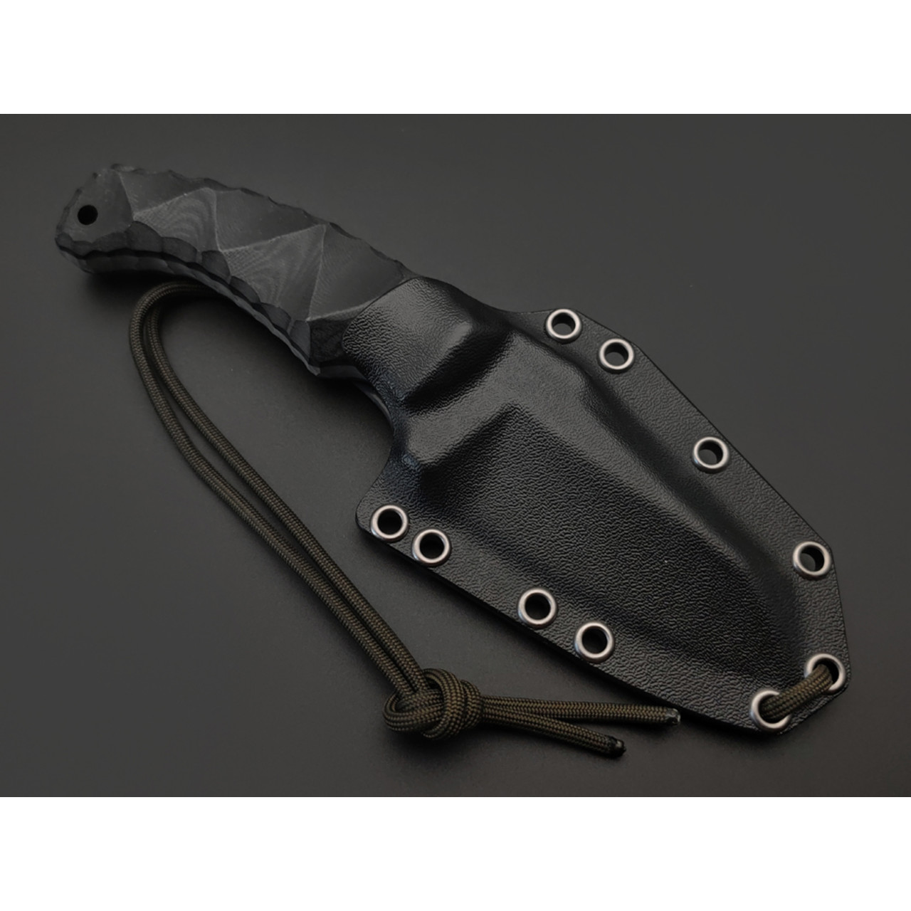 Волчий Век нож Сквозняк Brutal Edition сталь 1.4116 WA травление дамаскаж, рукоять G10 black, пины карбон