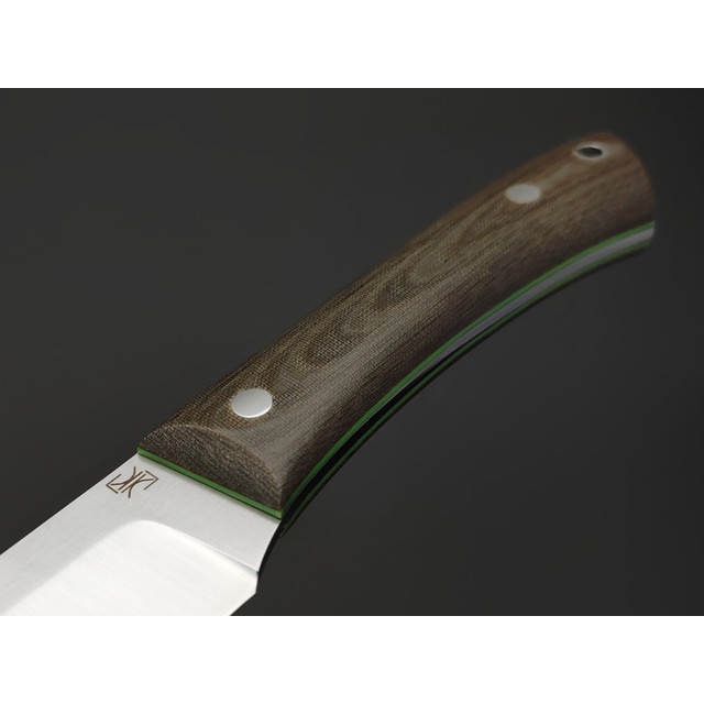 Кузница Ковчег нож Цельнометаллический 24 см сталь VG-10, рукоять Micarta olive, G10 green