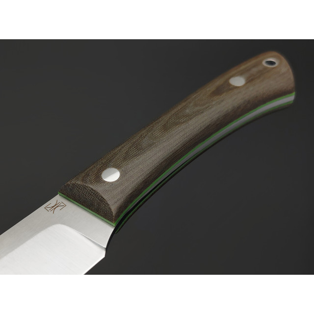 Кузница Ковчег нож Цельнометаллический 26 см сталь VG-10, рукоять Micarta olive, G10 green
