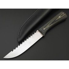 Кузница Ковчег нож Цельнометаллический с пилой сталь VG-10, рукоять Micarta black & olive