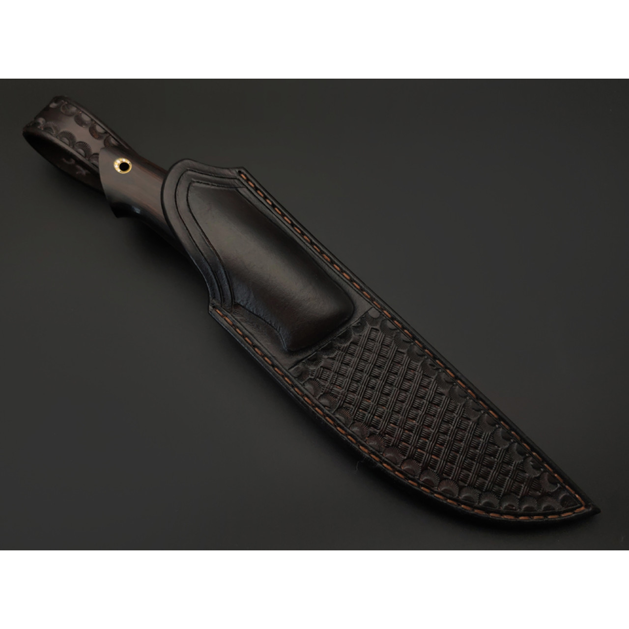 Кузница Ковчег нож Варяг сталь M398, рукоять Blackwood, зуб мамонта, мельхиор